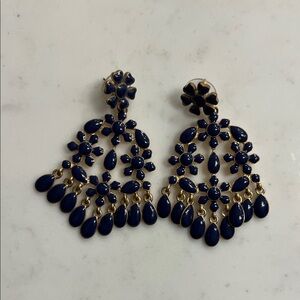 Elegant Blue Chandelier Earrings